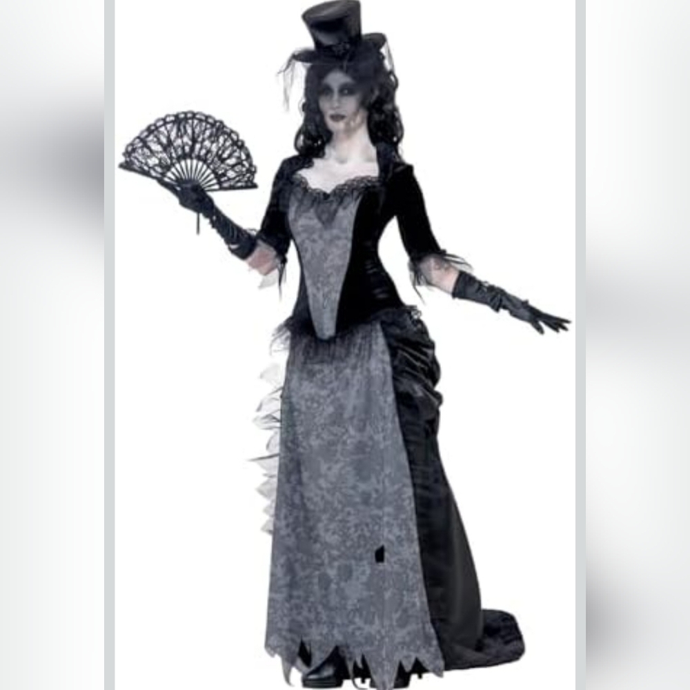 Ghost Town Black Widow Costume Halloween Cosplay Fancy Dress Size Large EUC